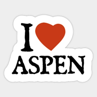 I Love Aspen Sticker